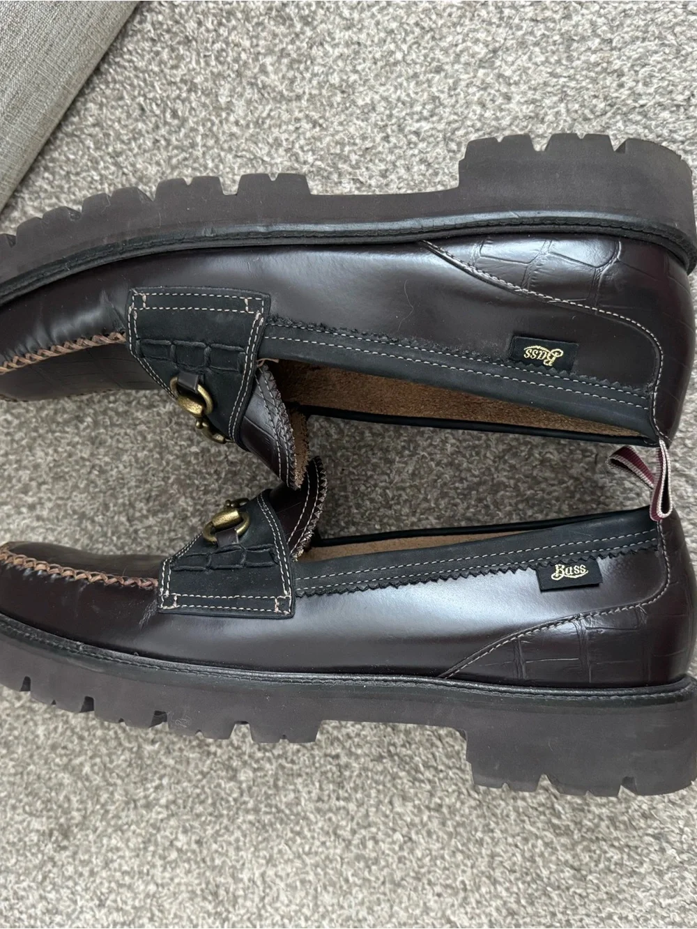 G.H. Bass x Nicholas Daley brown super lug loafers